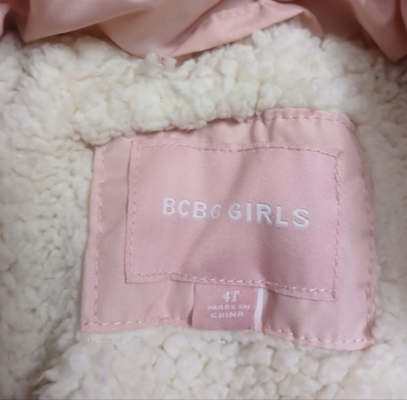 BCBGirls Pink Puffer Jacket with White Trim - Picture 4 of 8